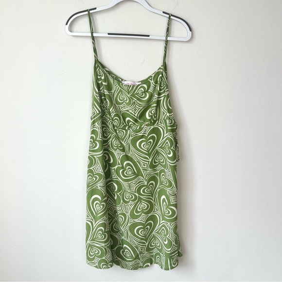 Lisa Says Gah! Green and White Wild Hearts Pattern Yolande Mini Dress - Picture 2 of 8